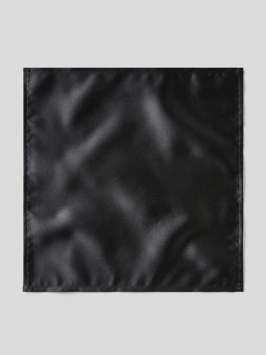 Plain Satin Hankie - Black