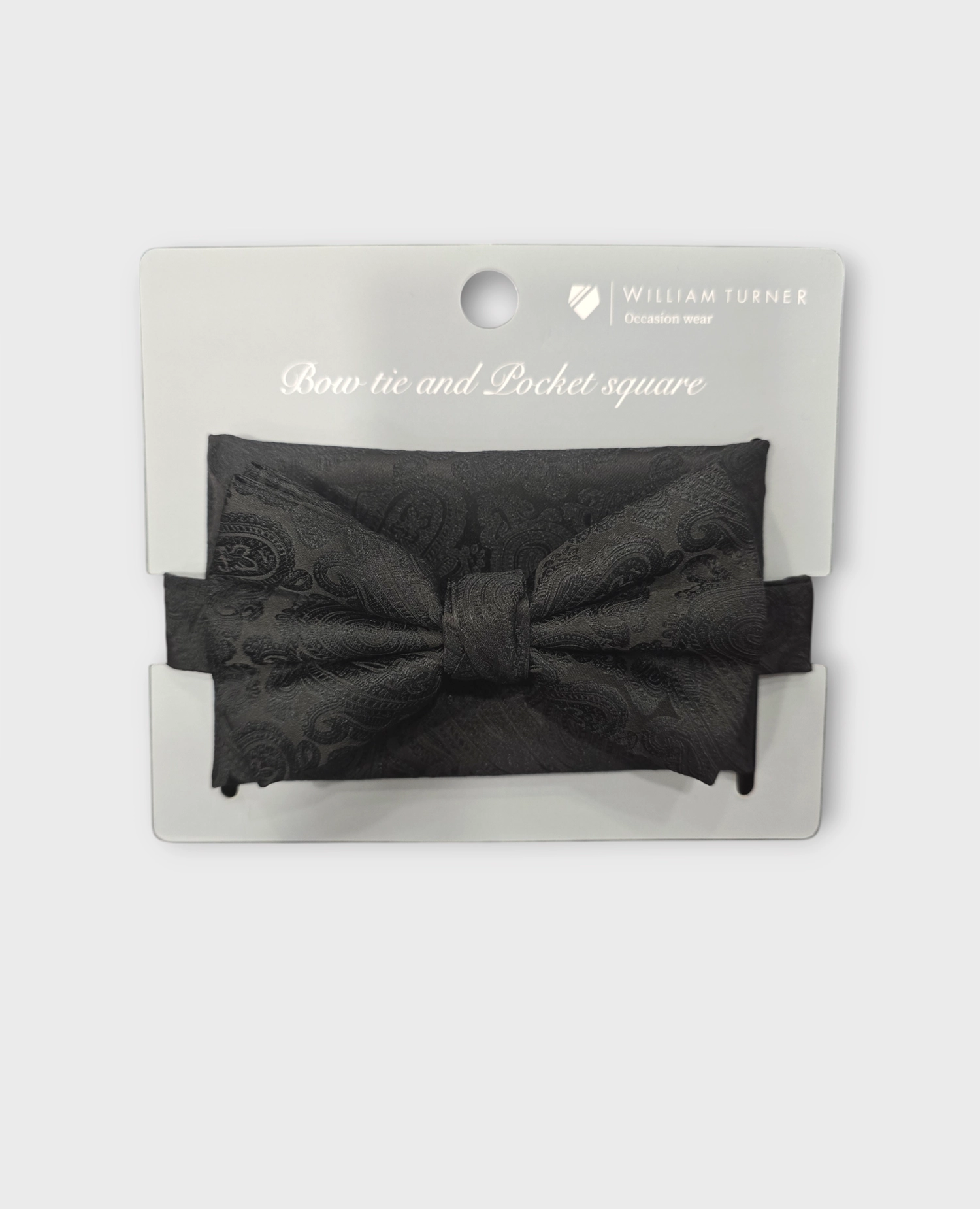 Bow Tie and Hankie Set - Black Paisley I139225