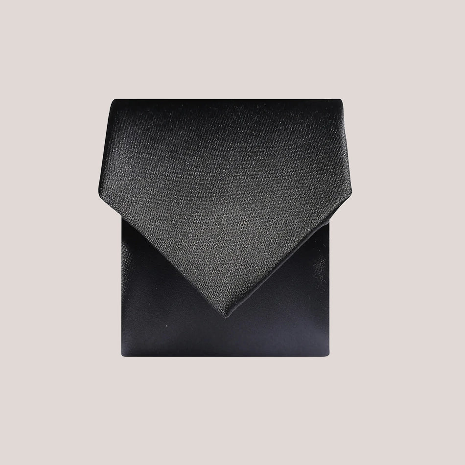 Slim Satin Tie - Black