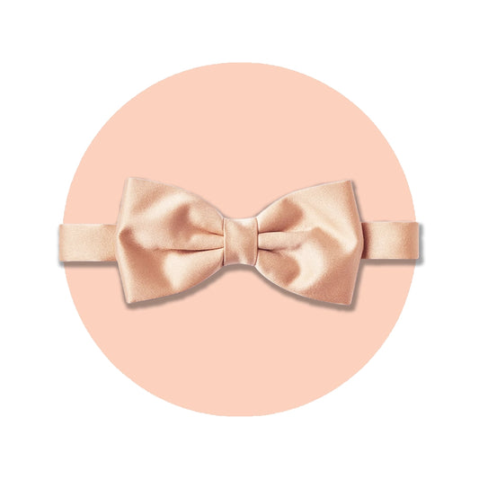 Satin Clip-On Bow Tie - Blush