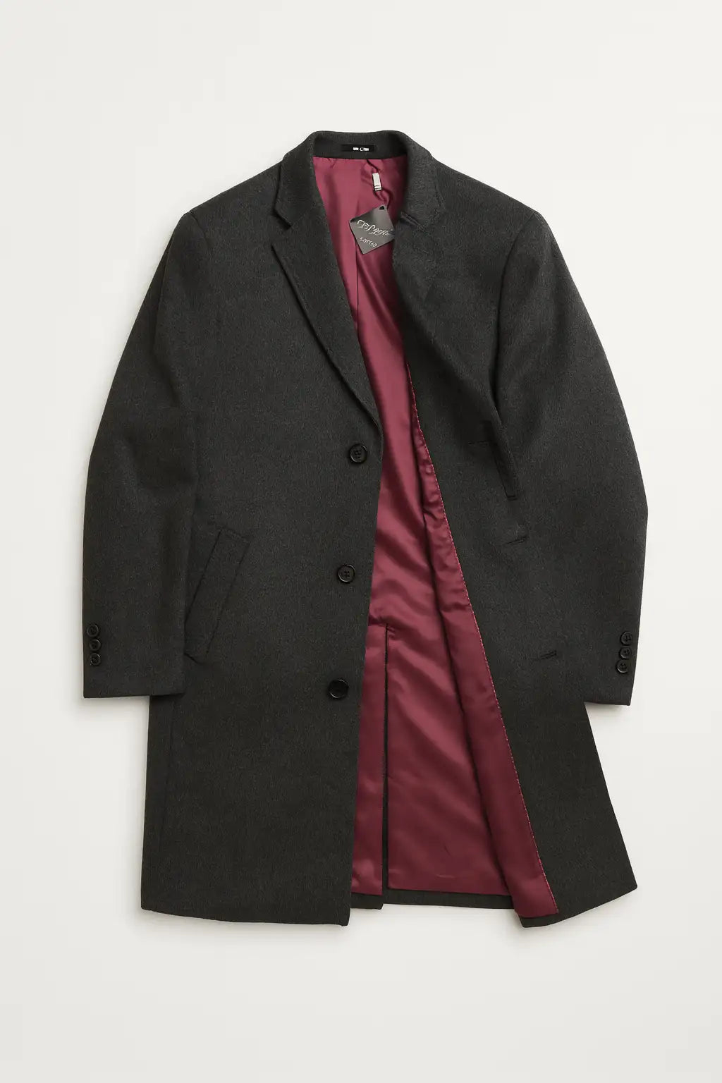 Bremner Wool-Cashmere Blend Overcoat - Charcoal