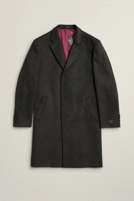 Bremner Wool-Cashmere Blend Overcoat - Charcoal