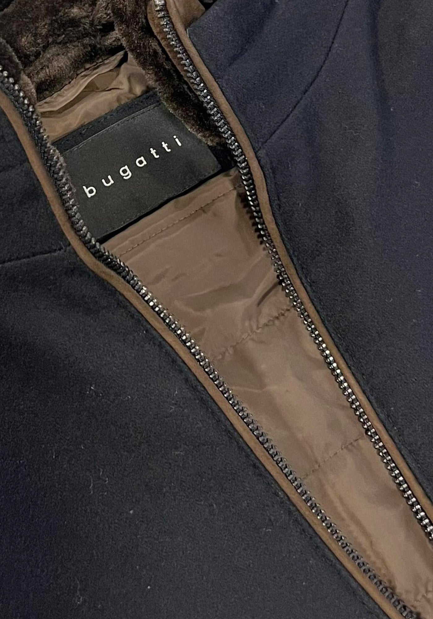 Bugatti Navy Hybrid Wool Bomber Jacket