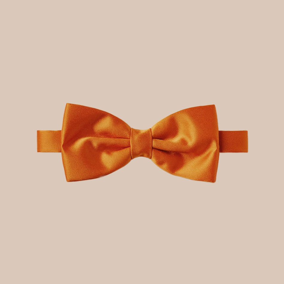 Satin Clip-On Bow Tie - Burnt Orange