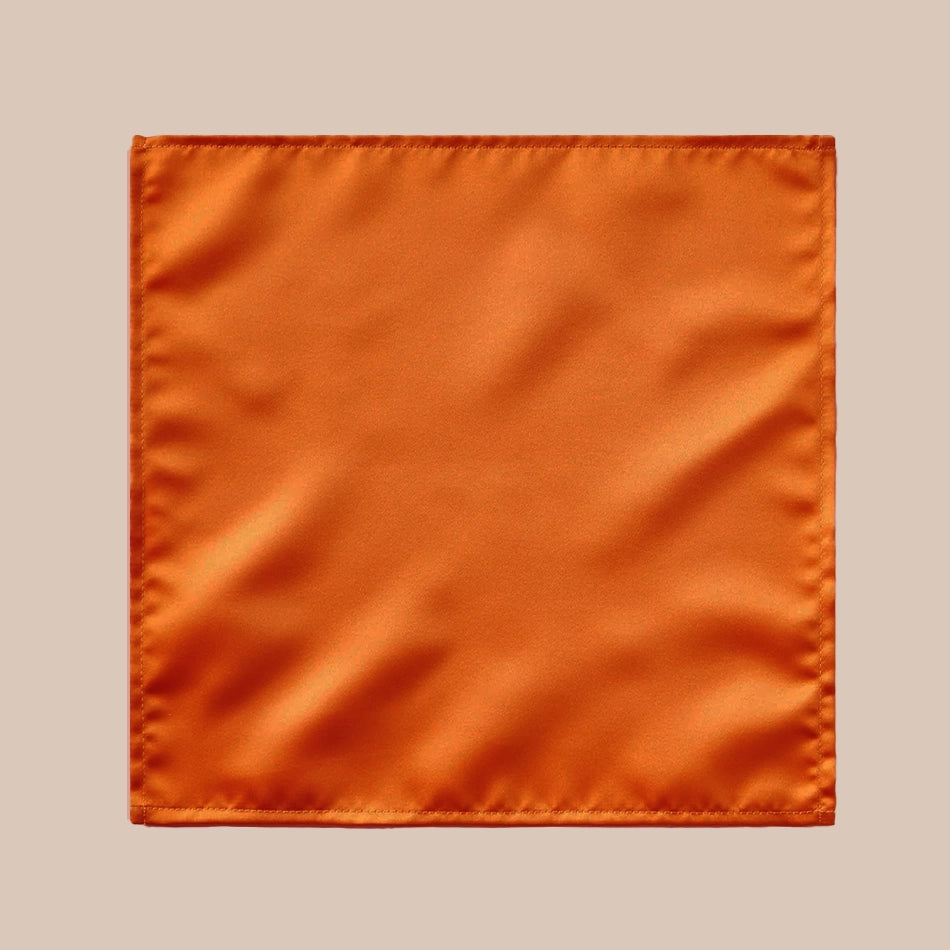 Plain Satin Hankie - Burnt Orange