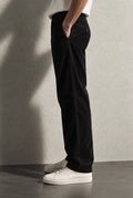 Straight Fit Corduroy Trousers - Black