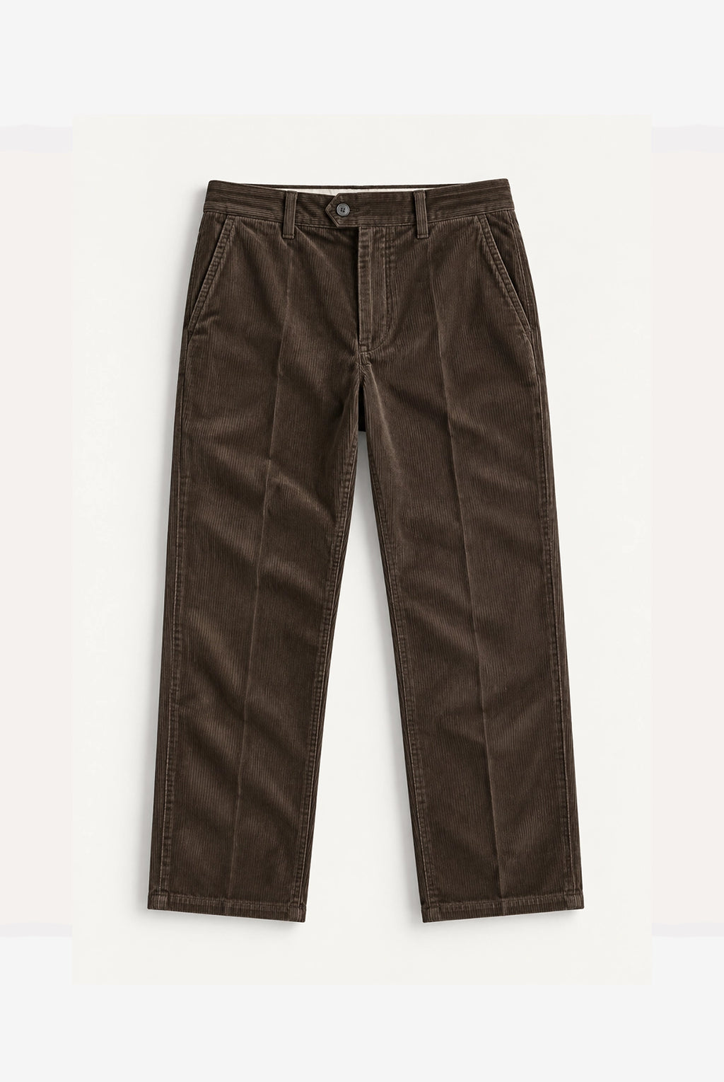 Straight Fit Corduroy Trousers - Brown