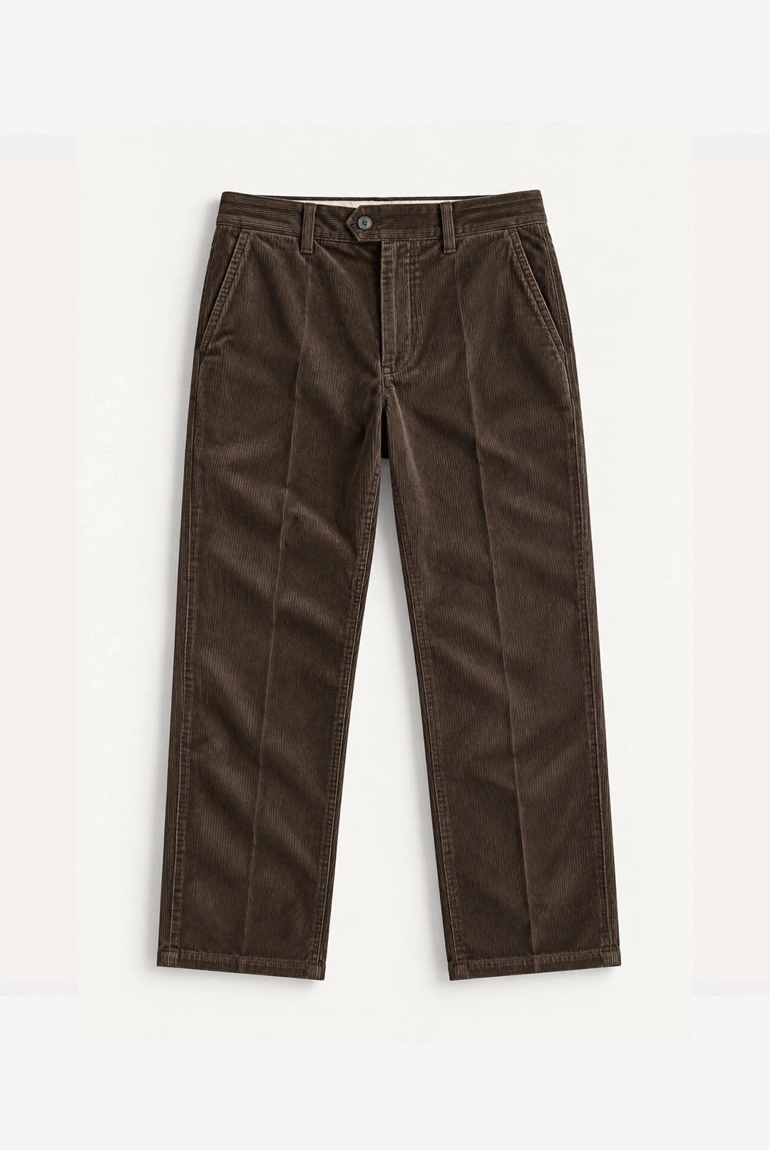 Straight Fit Corduroy Trousers - Brown
