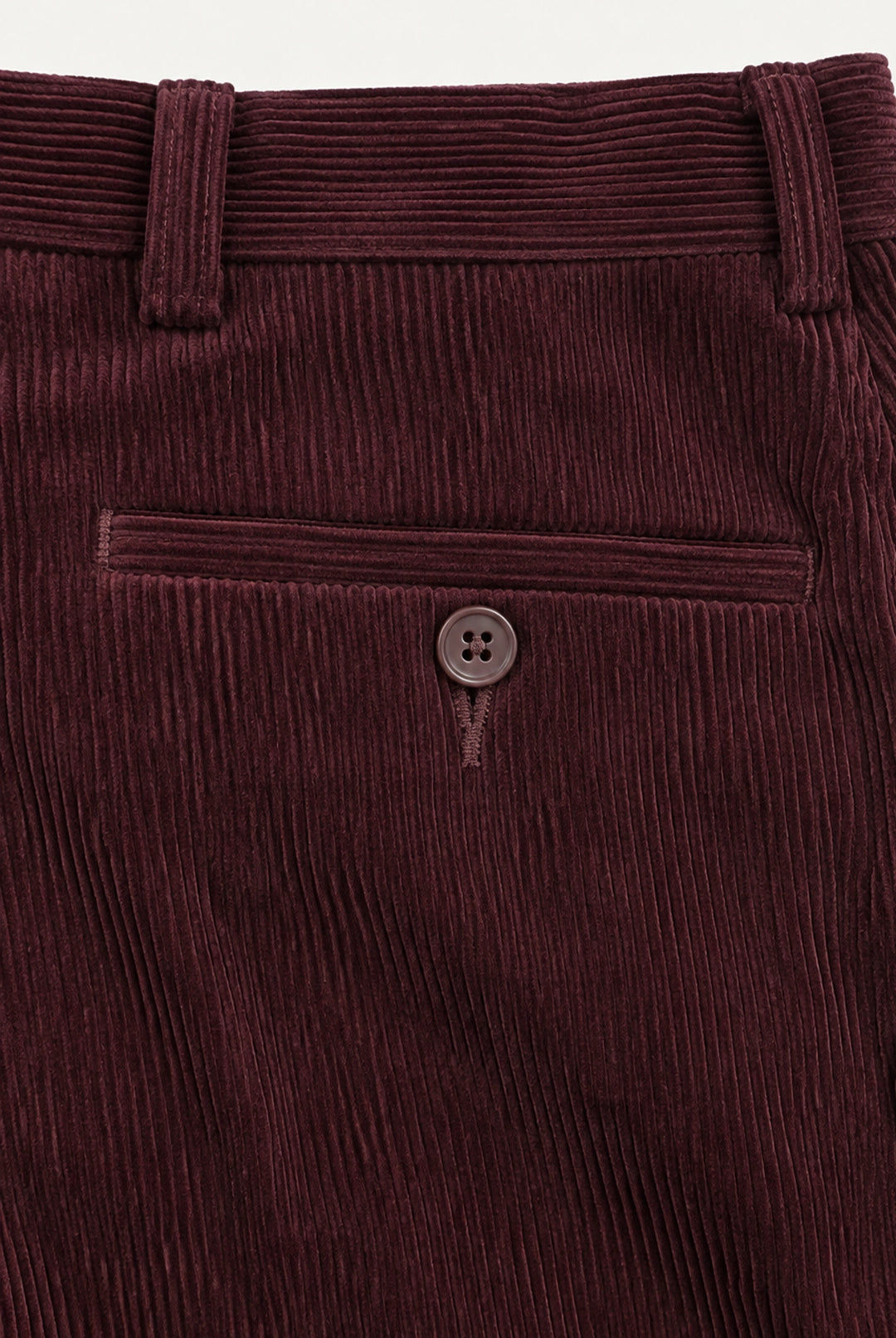 Straight Fit Corduroy Trousers - Wine