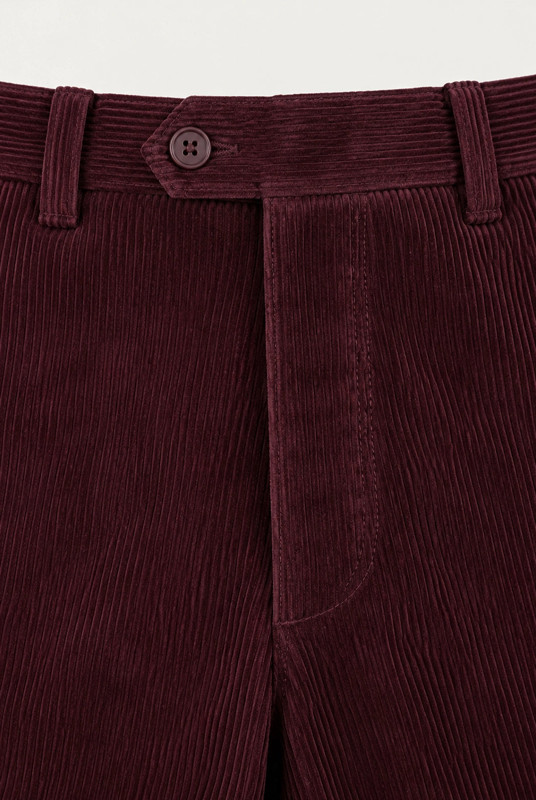 Straight Fit Corduroy Trousers - Wine