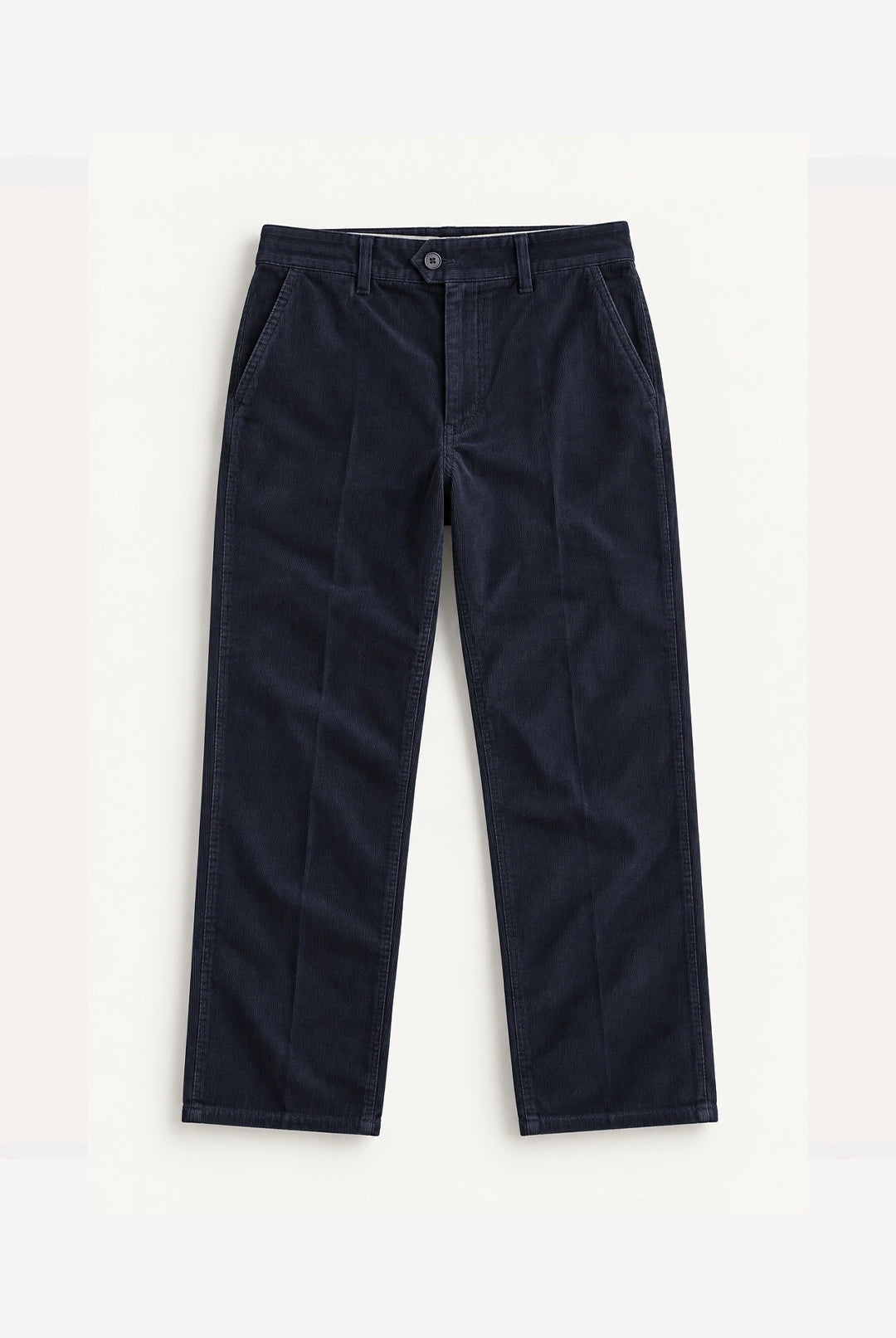 Straight Fit Corduroy Trousers - Navy
