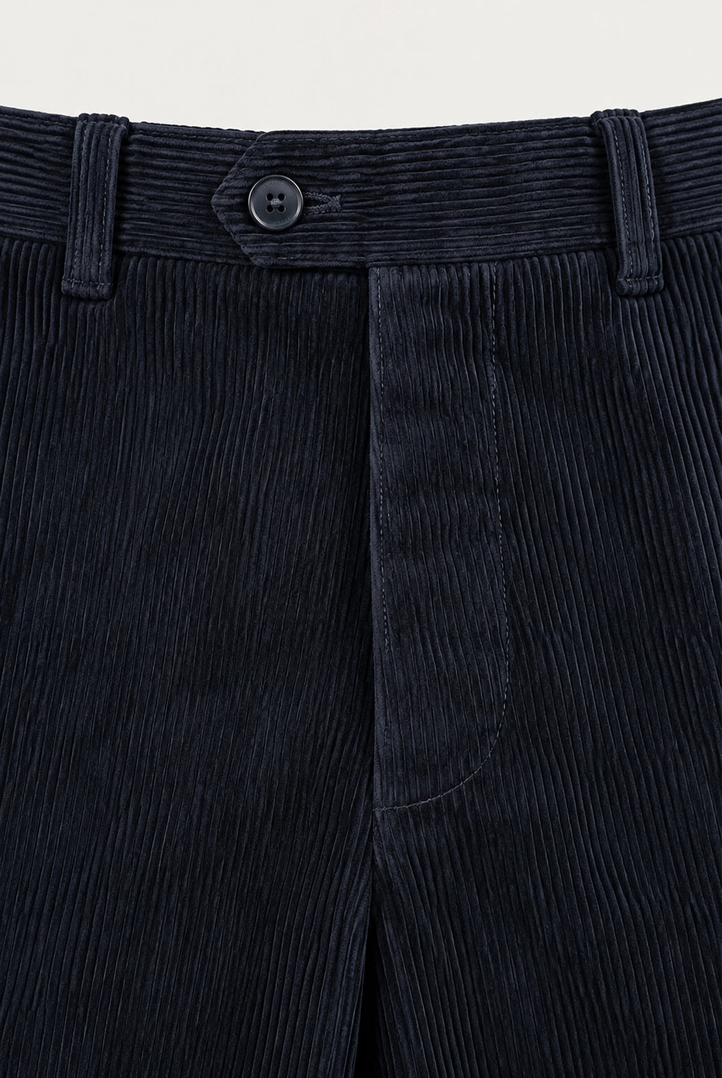 Straight Fit Corduroy Trousers - Navy