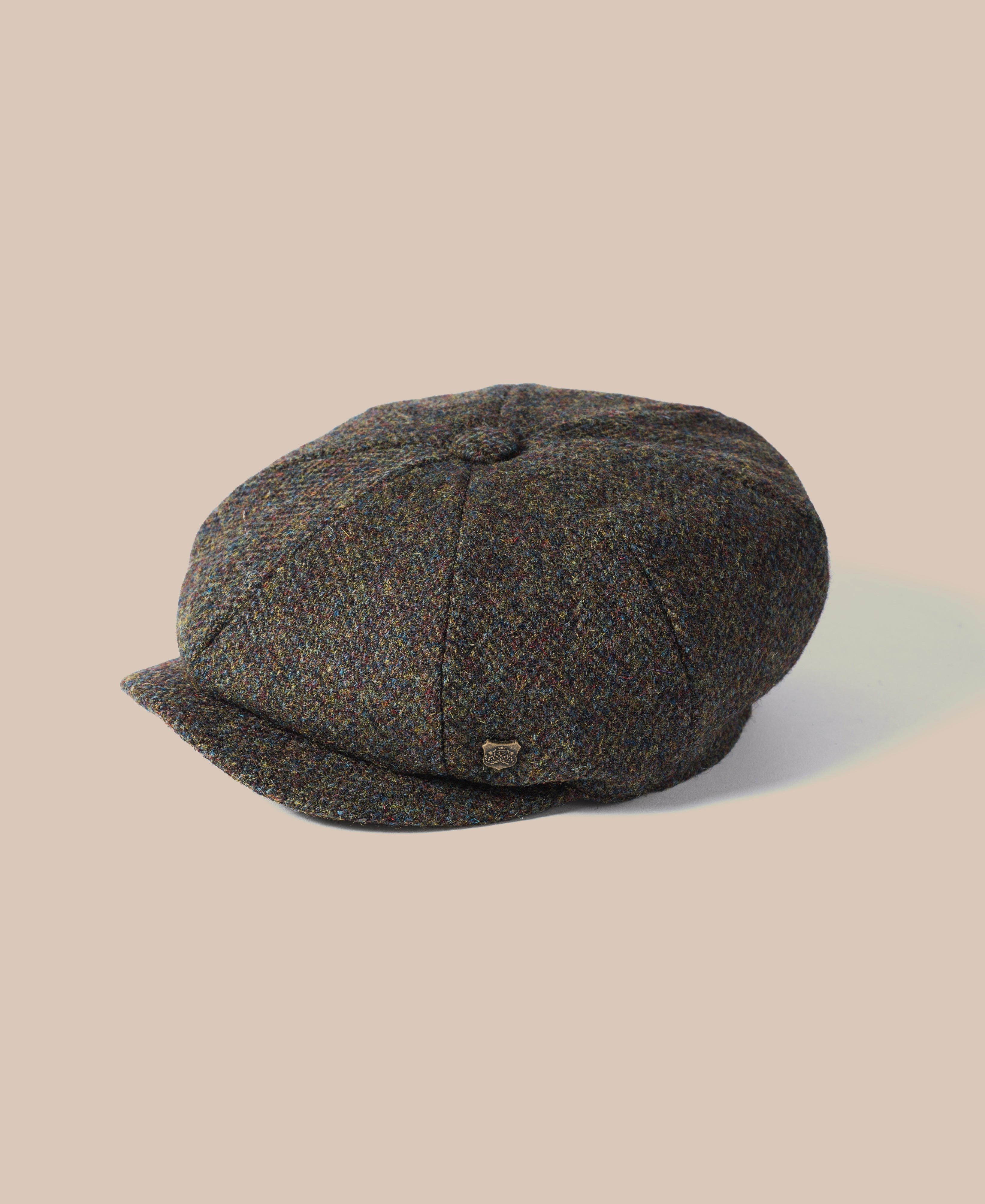 Harris Tweed Baker Boy Cap - Carloway Olive 2016