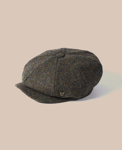 Harris Tweed Baker Boy Cap - Carloway Olive 2016