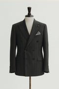 Black Pinstripe Double-Breasted Suit 2-Piece