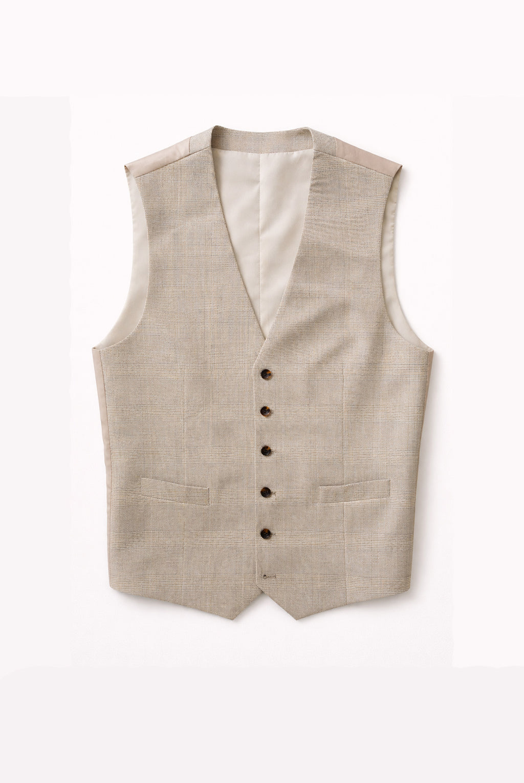 Stone Check Charlie Suit - Waistcoat