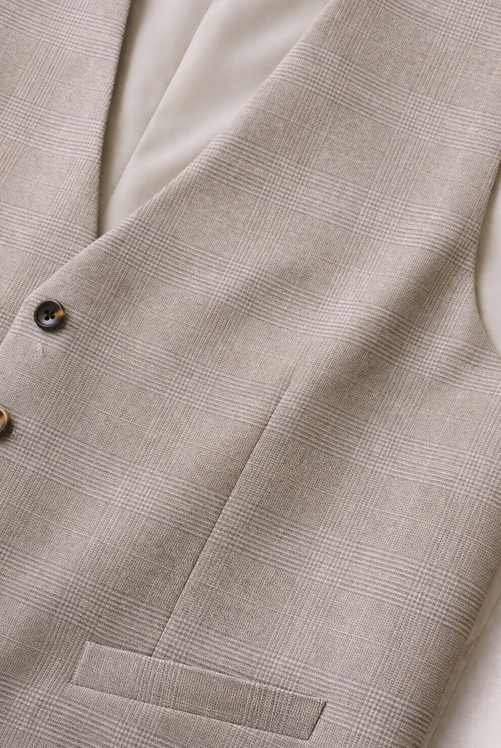 Stone Check Charlie Suit - Waistcoat