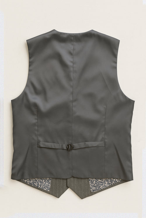 Cassius Dark Grey Pinstripe 3-Piece Suit - Waistcoat