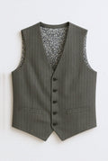 Cassius Dark Grey Pinstripe 3-Piece Suit - Waistcoat