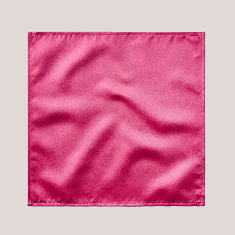 Plain Satin Hankie - Cerise
