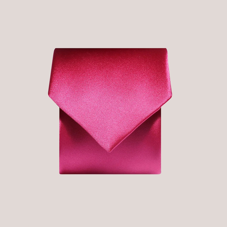 Plain Satin Tie - Cerise
