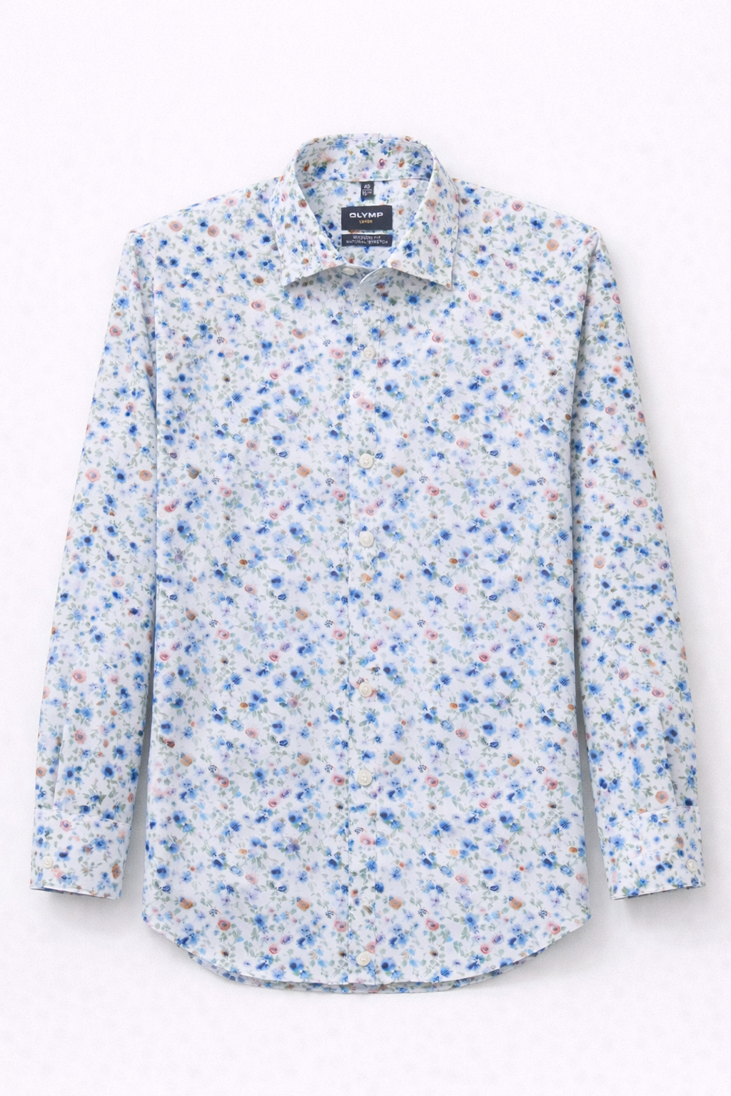 OLYMP Luxor Modern Fit X-Tall Shirt – White Floral  Style | 12701900