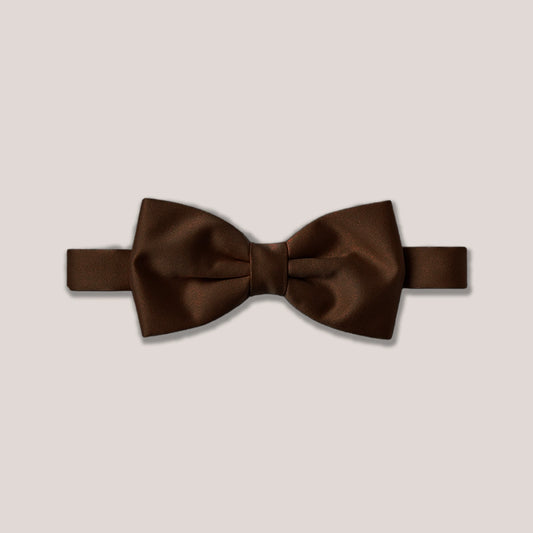 Satin Clip-On Bow Tie - Chocolate
