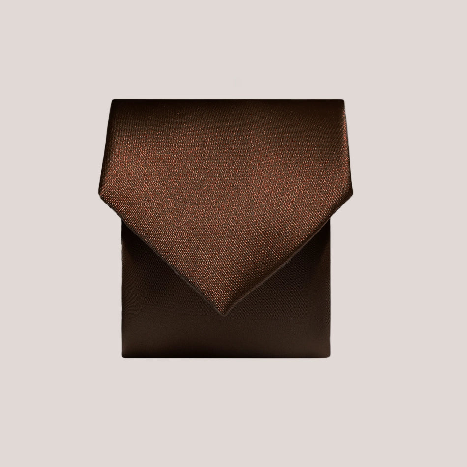 Plain Satin Tie - Chocolate