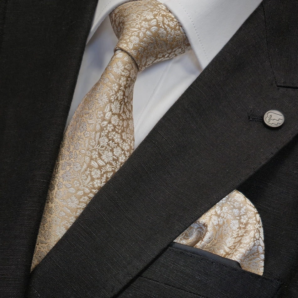 Slim Fit Linen-Blend Suit Jacket - Black