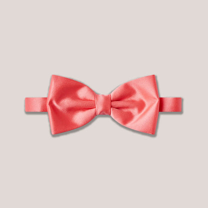 Satin Clip-On Bow Tie - Coral