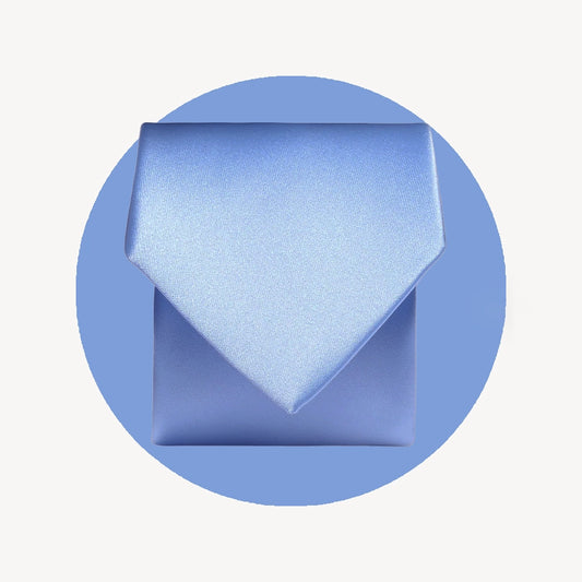 Plain Satin Tie - Cornflower