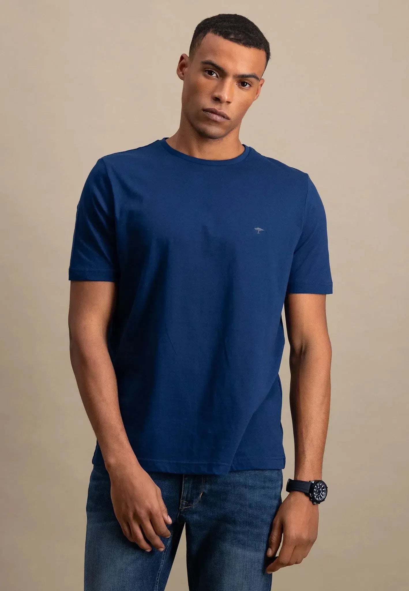 Crew-neck Tee Sustainable Cotton - Midnight Blue