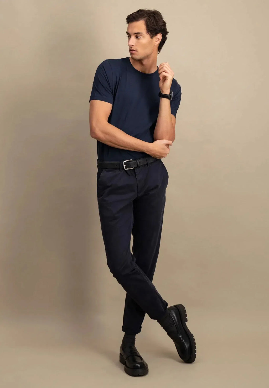 Crew-neck Tee Sustainable Cotton - Navy