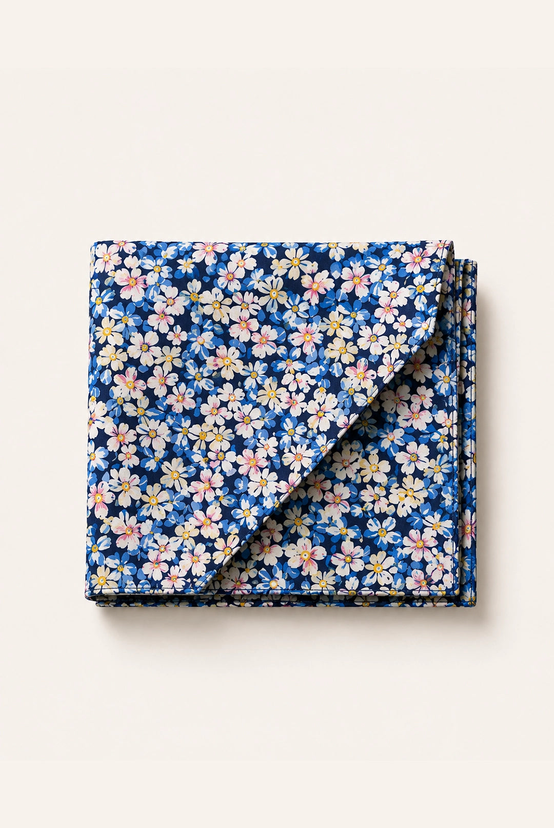 Cotton Daisy Design Tie & Hankie Set - Navy