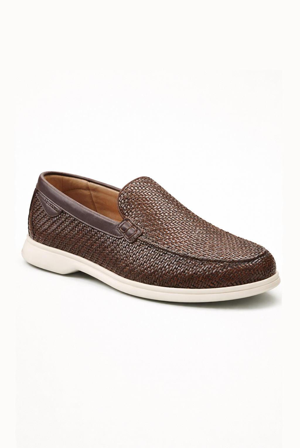 DAN Braided Leather Loafer - Cognac Brown