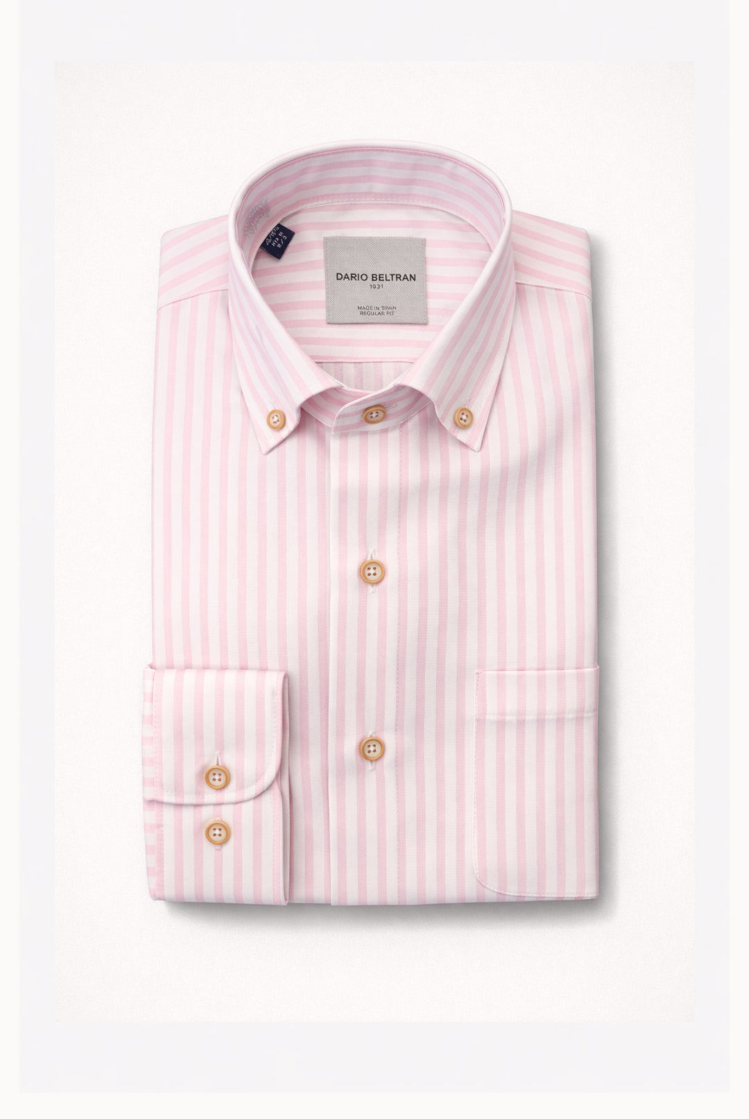 Button-Down Cotton Stripe Shirt - Pink