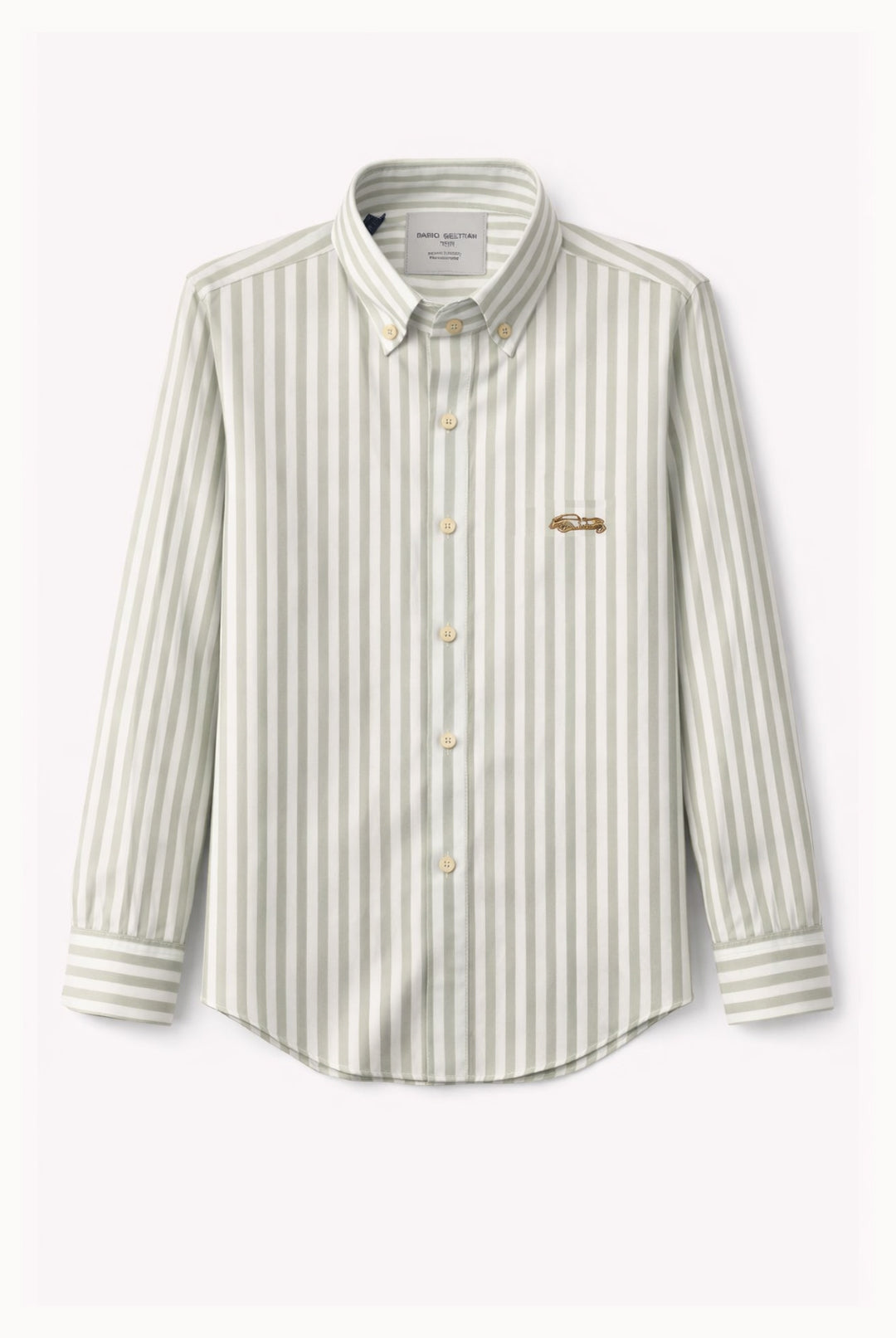 Button-Down Cotton Stripe Shirt - Sage