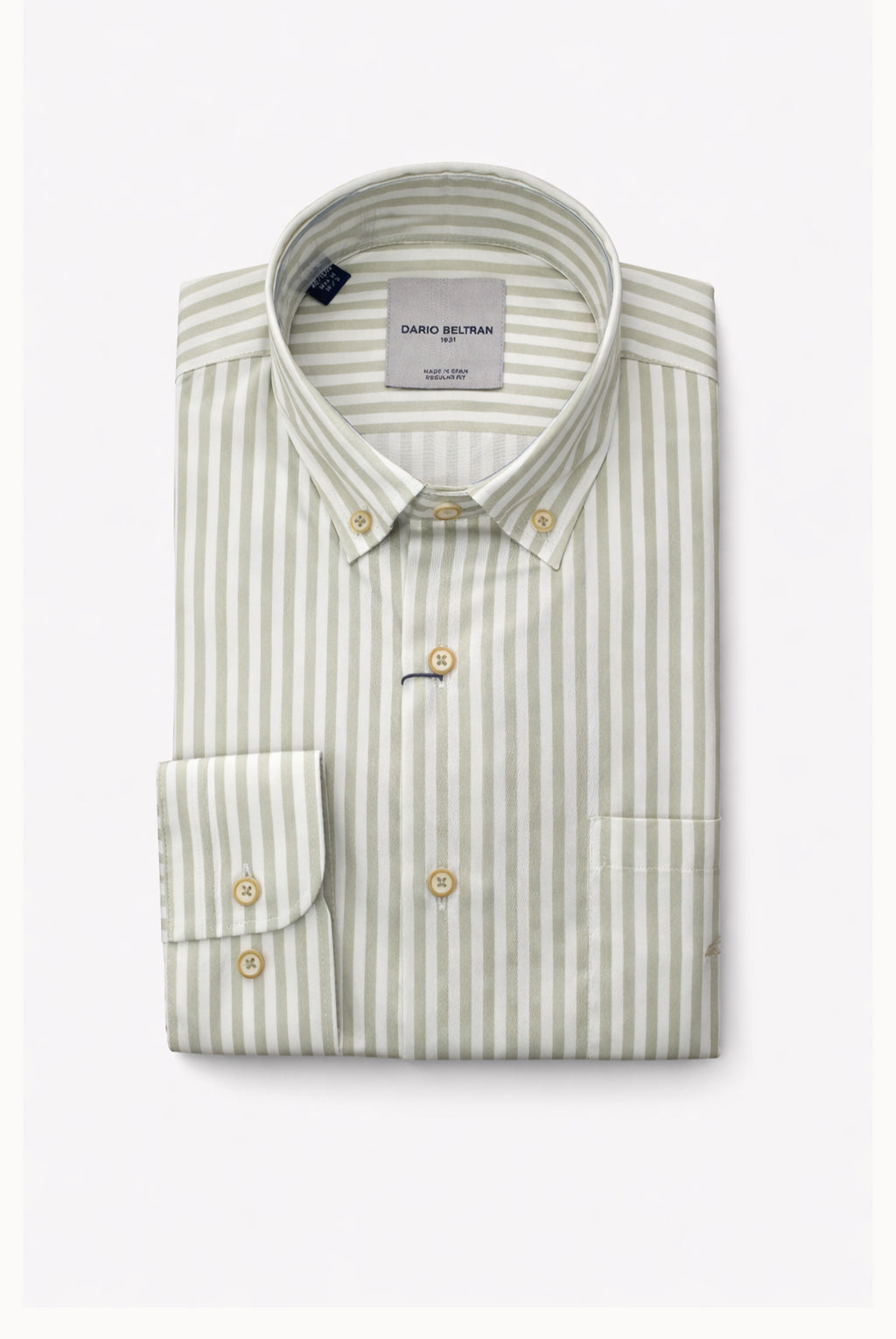 Button-Down Cotton Stripe Shirt - Sage