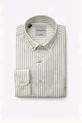 Button-Down Cotton Stripe Shirt - Sage