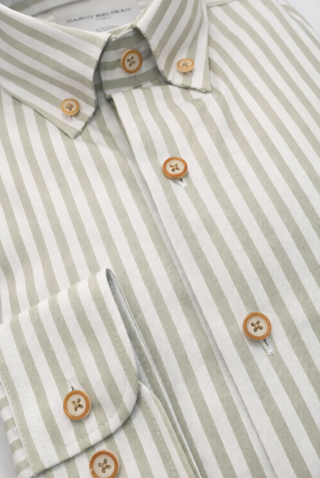 Button-Down Cotton Stripe Shirt - Sage