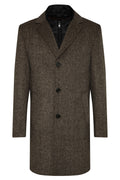 3/4 Length Wool Blend Luxury Overcoat with Zip-Out Panel