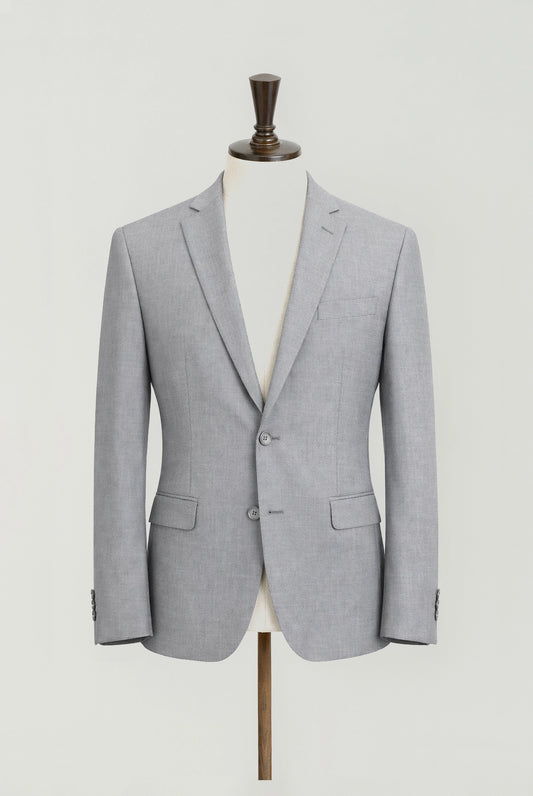 Dale Light Grey Tapered Stretch Fit Suit - Jacket