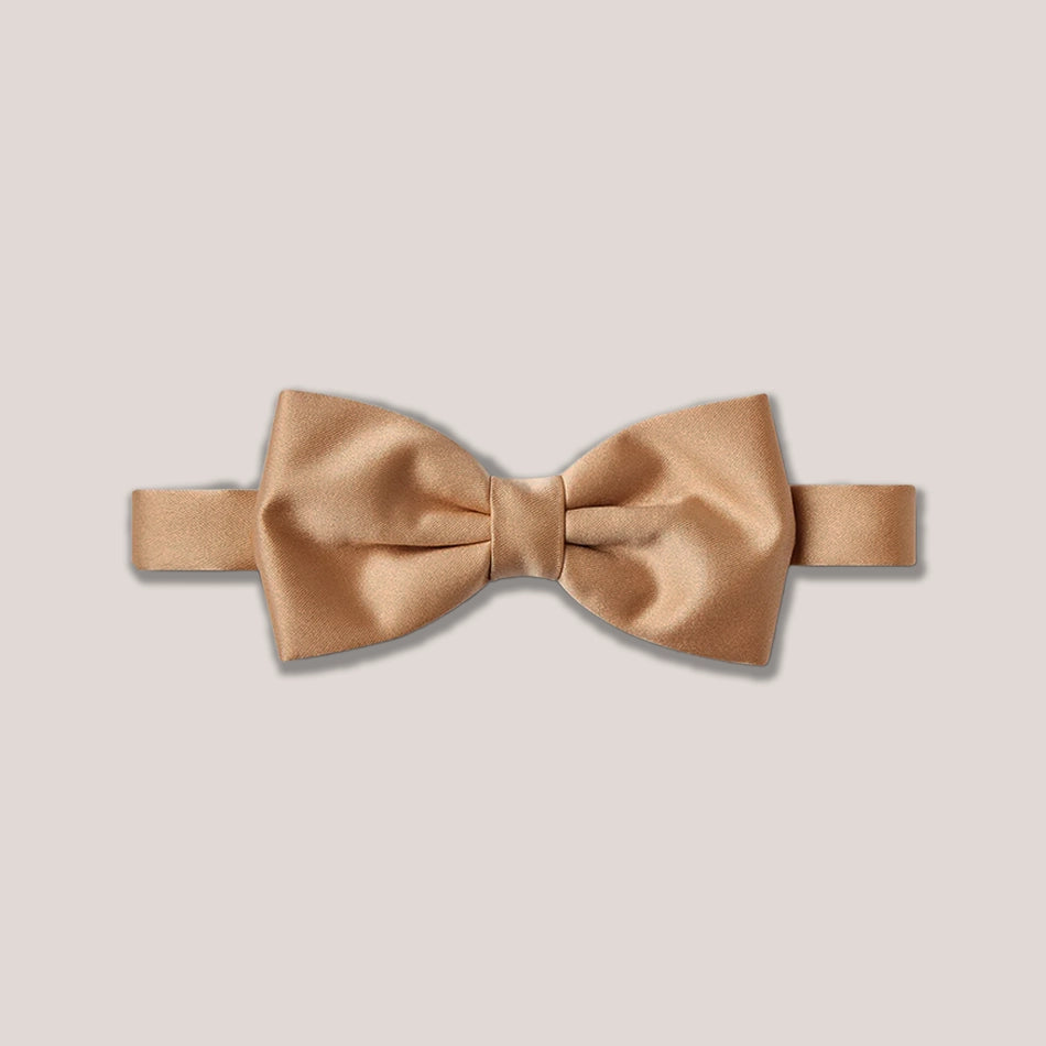 Satin Clip-On Bow Tie - Dark Beige
