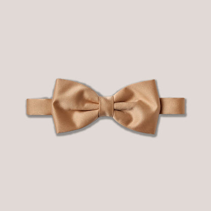 Satin Clip-On Bow Tie - Dark Beige