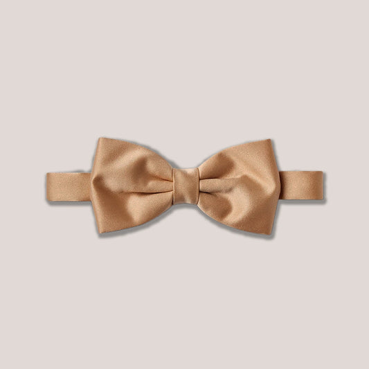 Satin Clip-On Bow Tie - Dark Beige