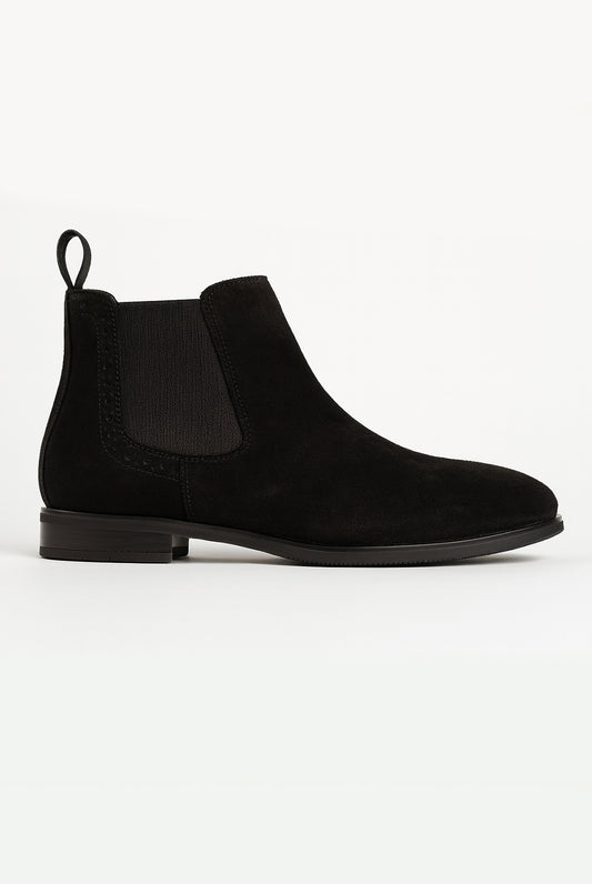 Douglas Chelsea Boot - Black Suede