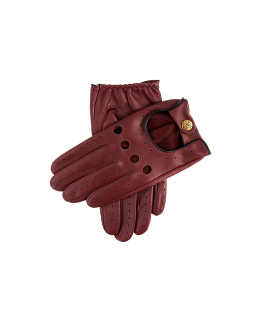 Delta -  Men's Classic Leather Driving Gloves - Wine/ Black
