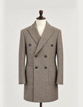 Edgley Wool-Blend Herringbone Overcoat - Biscuit