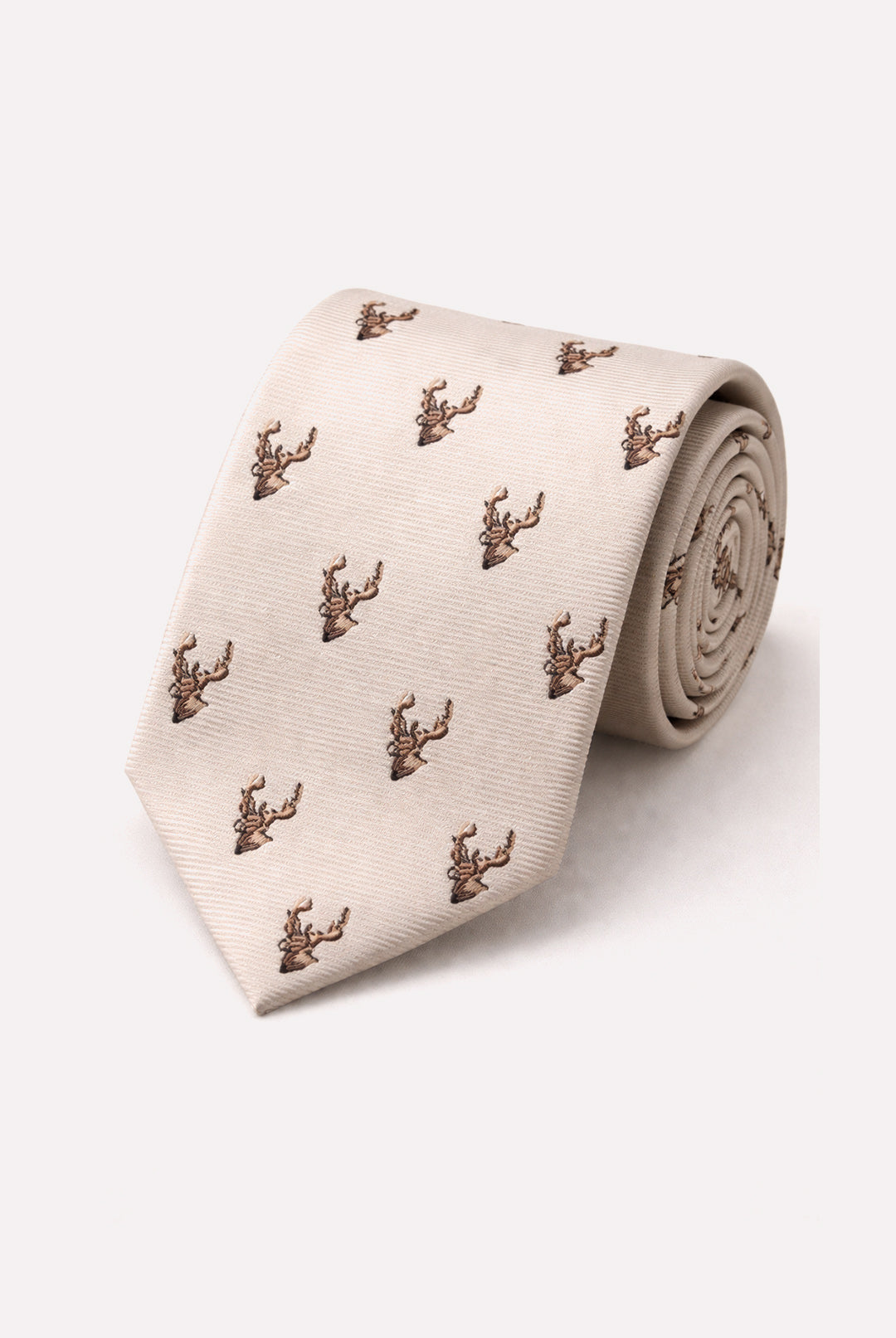 Stag on Twill Tie Set - Champagne 8014
