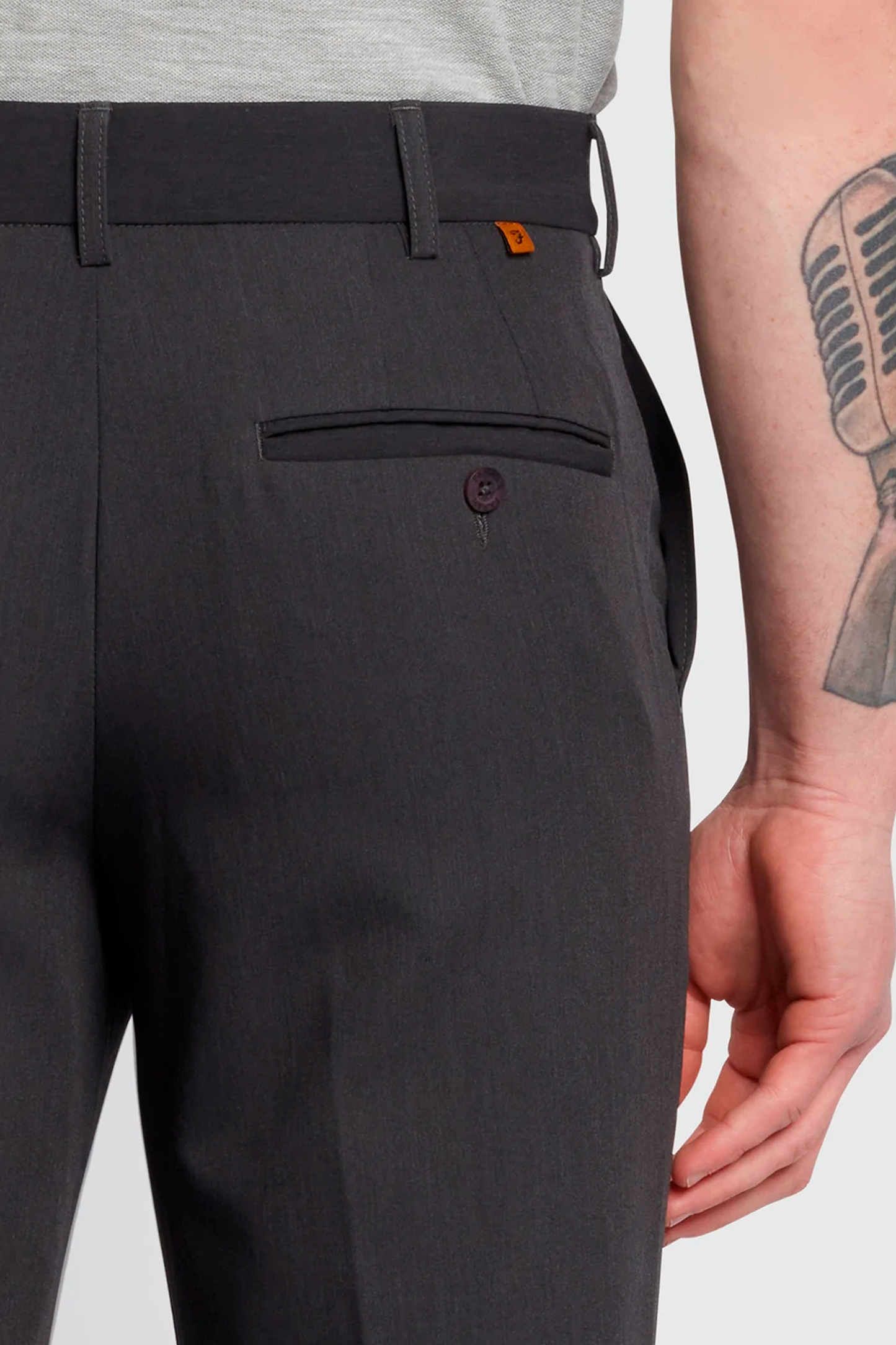 Farah Roachman 4 Way Stretch Trousers - Charcoal (King Sizes)